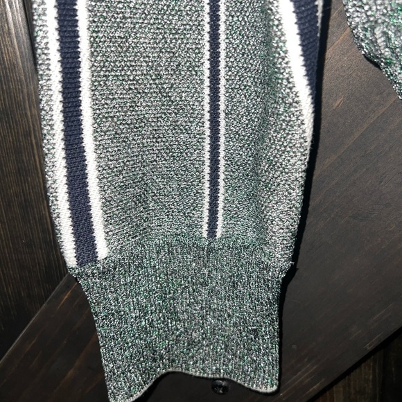 Cedric Charlier Striped Sweater 12 Lurex Glitter Sparkly Thick Top Crewneck - Picture 12 of 15